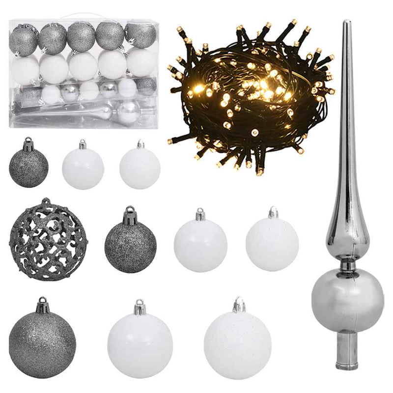 Kunstkerstboom Met Scharnieren 150 Led En Kerstballen 120 Cm