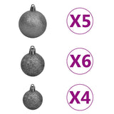 Kunstkerstboom Met Scharnieren 150 Led En Kerstballen 120 Cm
