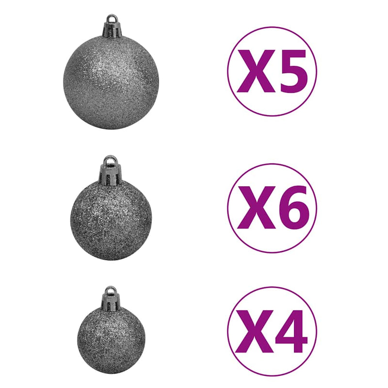 Kunstkerstboom Met Scharnieren 150 Led En Kerstballen 120 Cm