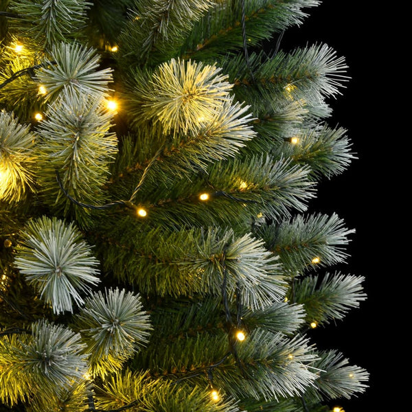 Kunstkerstboom Met Scharnieren 300 Led's En Sneeuw