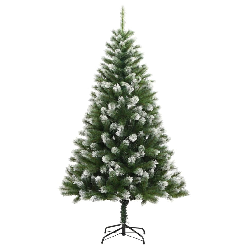 Kunstkerstboom Met Scharnieren 300 Led's En Sneeuw