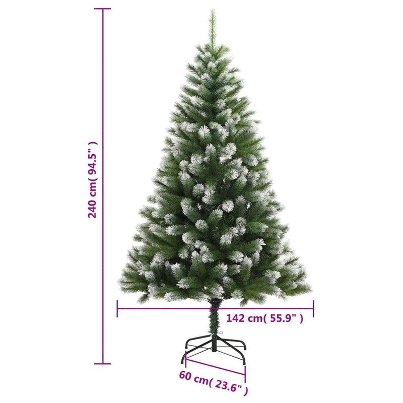 Kunstkerstboom Met Scharnieren 300 Led's En Sneeuw