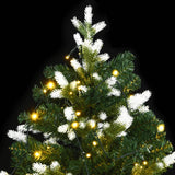 Kunstkerstboom Met Scharnieren 300 Led's En Sneeuw
