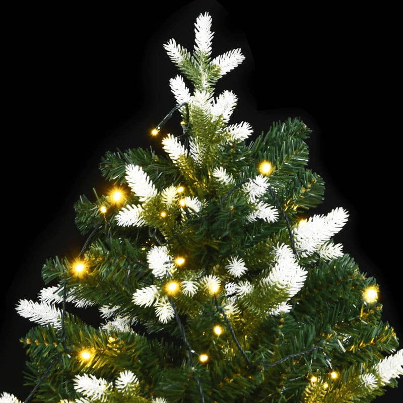 Kunstkerstboom Met Scharnieren 300 Led's En Sneeuw