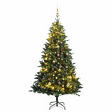 Kunstkerstboom Met Scharnieren 300 Led's En Kerstballen