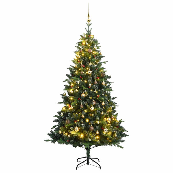 Kunstkerstboom Met Scharnieren 300 Led's En Kerstballen