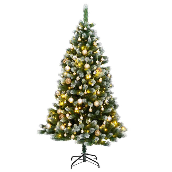 Kunstkerstboom Met Scharnieren 300 Led's En Kerstballen