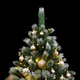 Kunstkerstboom Met Scharnieren 300 Led's En Kerstballen