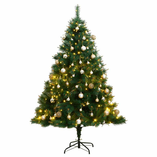 Kunstkerstboom Met Scharnieren 300 Led's En Kerstballen