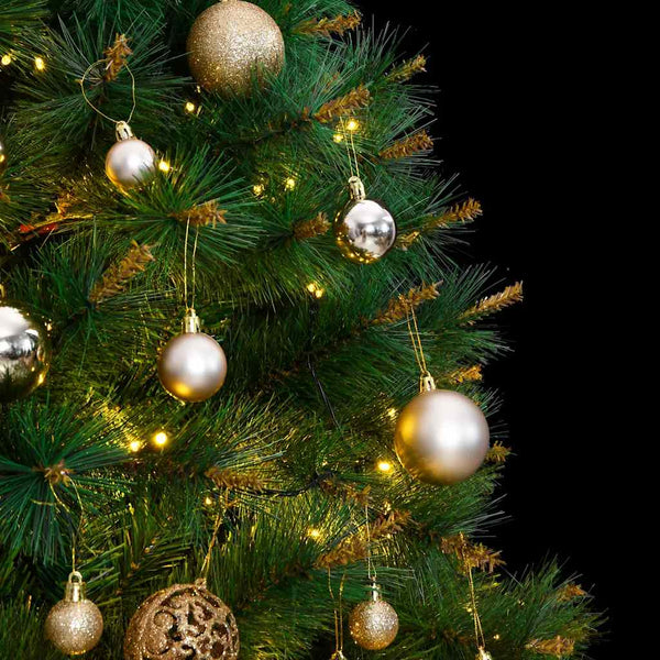 Kunstkerstboom Met Scharnieren 300 Led's En Kerstballen