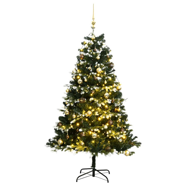 Kunstkerstboom Met Scharnieren 300 Led's En Kerstballen