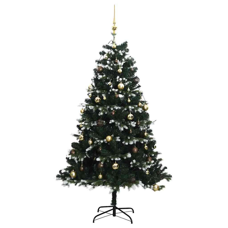 Kunstkerstboom Met Scharnieren 300 Led's En Kerstballen