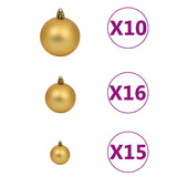 Kunstkerstboom Met Scharnieren 300 Led's En Kerstballen
