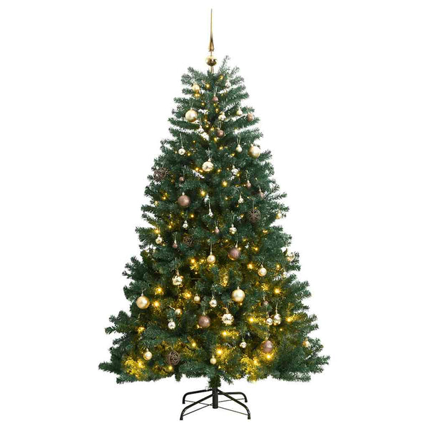 Kunstkerstboom Met Scharnieren 300 Led's En Kerstballen