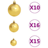 Kunstkerstboom Met Scharnieren 300 Led's En Kerstballen