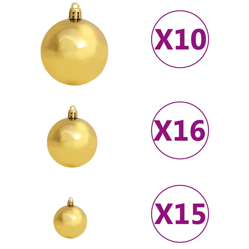 Kunstkerstboom Met Scharnieren 300 Led's En Kerstballen