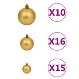Kunstkerstboom Met Scharnieren 300 Led's En Kerstballen