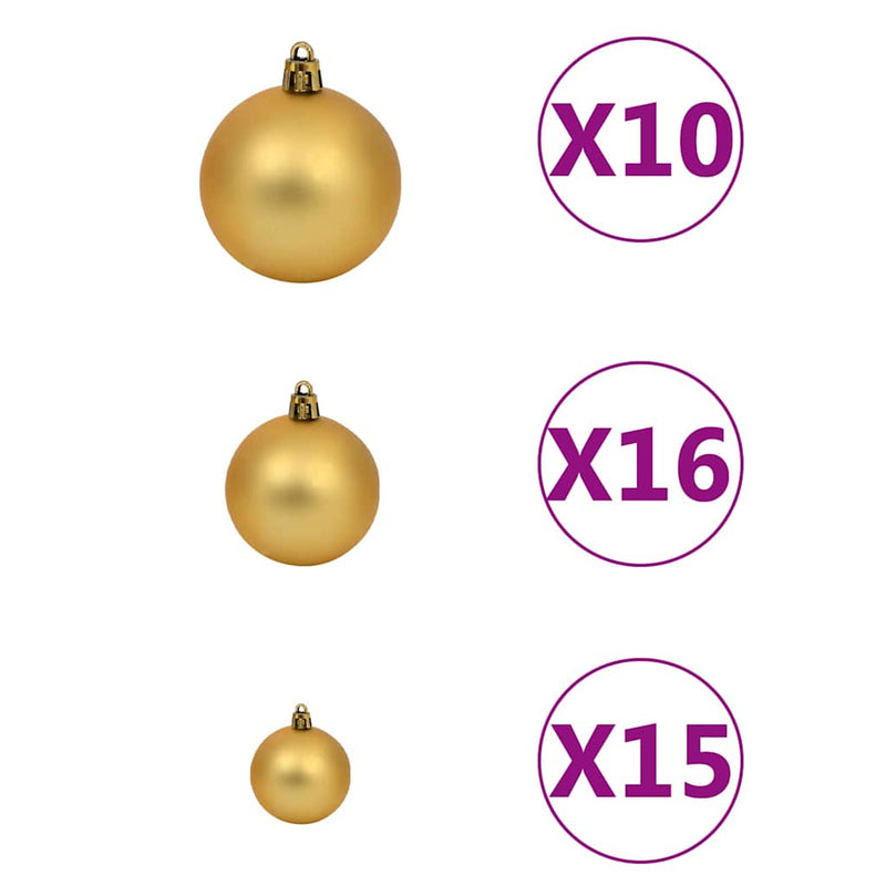 Kunstkerstboom Met Scharnieren 300 Led's En Kerstballen
