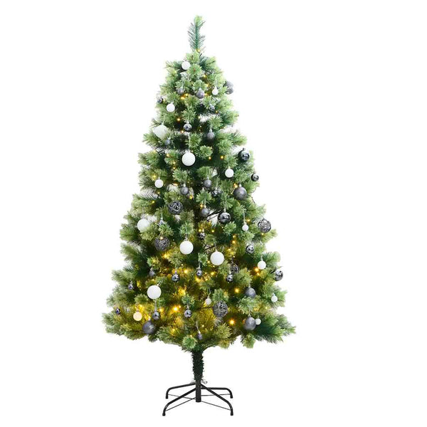 Kunstkerstboom Met Scharnieren 300 Led's En Kerstballen 180 Cm