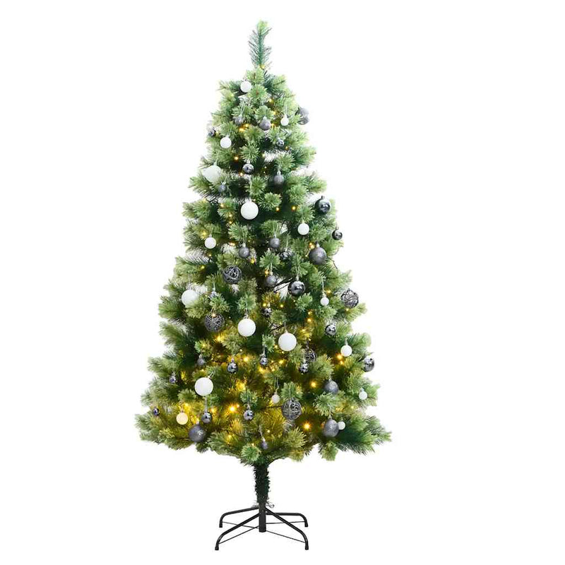 Kunstkerstboom Met Scharnieren 300 Led's En Kerstballen 180 Cm