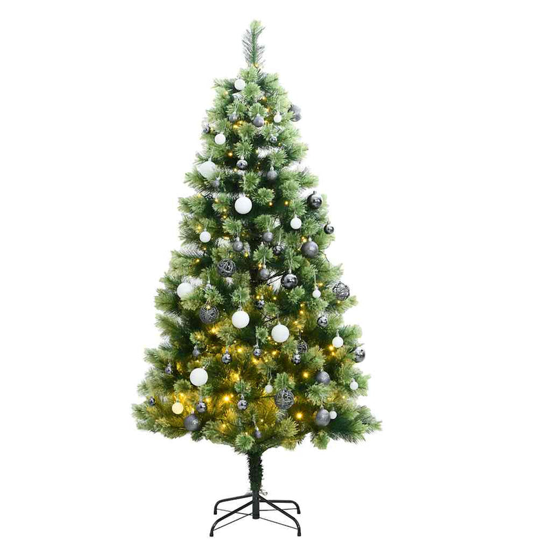 Kunstkerstboom Met Scharnieren 300 Led's En Kerstballen