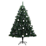 Kunstkerstboom Met Scharnieren 300 Led's En Kerstballen 210 Cm