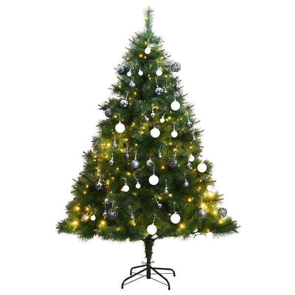 Kunstkerstboom Met Scharnieren 300 Led's En Kerstballen