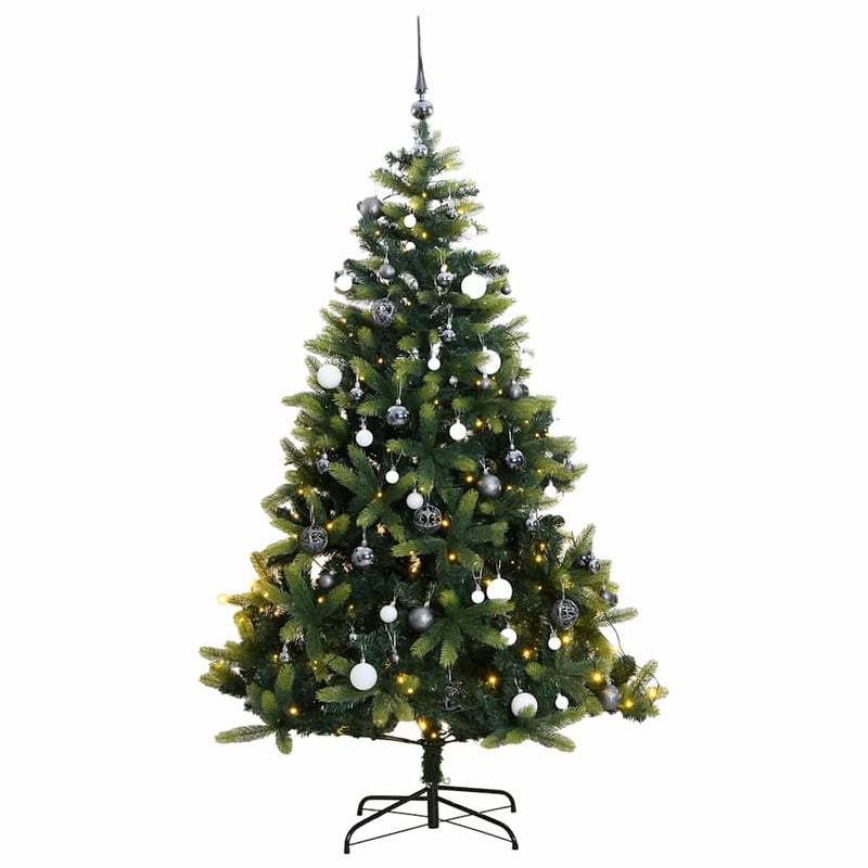 Kunstkerstboom Met Scharnieren 300 Led's En Kerstballen