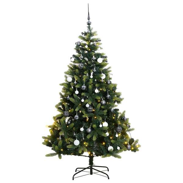 Kunstkerstboom Met Scharnieren 300 Led's En Kerstballen 240 Cm