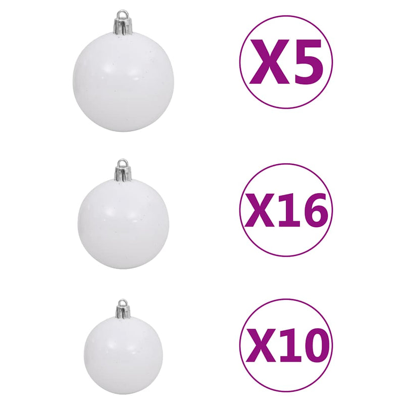 Kunstkerstboom Met Scharnieren 300 Led's En Kerstballen 240 Cm