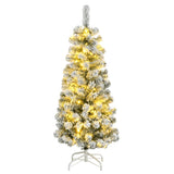 Kunstkerstboom Met Scharnieren 300 Led's En Sneeuw