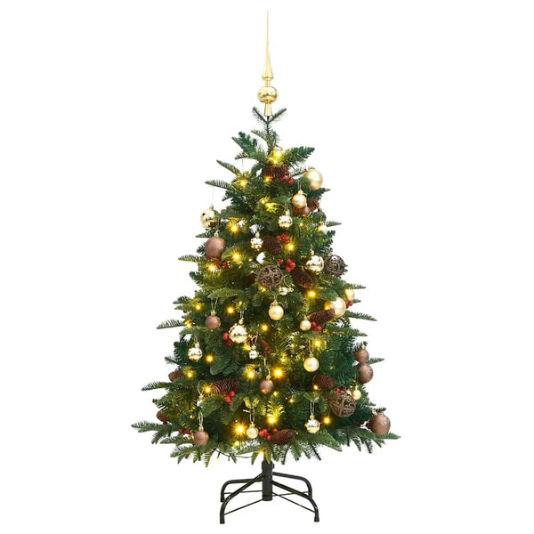 Kunstkerstboom Met Scharnieren 150 Led's En Kerstballen