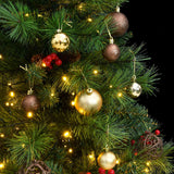 Kunstkerstboom Met Scharnieren 150 Led's En Kerstballen