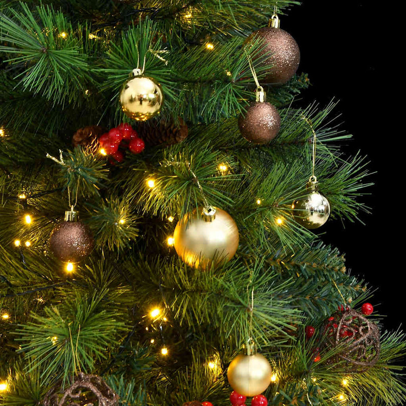 Kunstkerstboom Met Scharnieren 150 Led's En Kerstballen