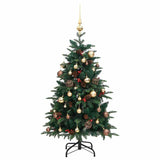 Kunstkerstboom Met Scharnieren 150 Led's En Kerstballen