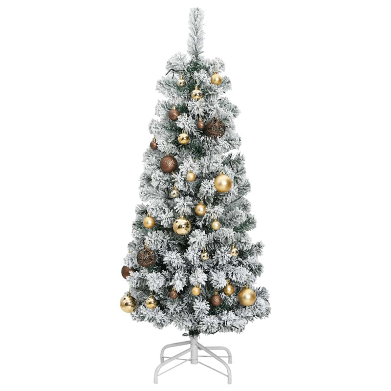 Kunstkerstboom Met Scharnieren 150 Led En Kerstballen 120 Cm