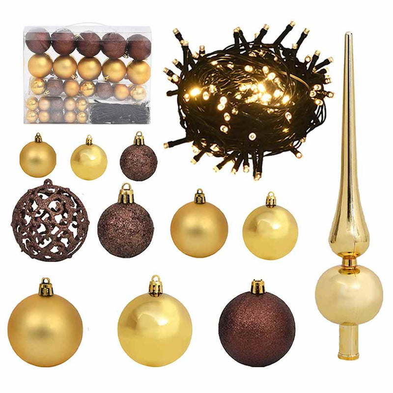 Kunstkerstboom Met Scharnieren 150 Led En Kerstballen 120 Cm