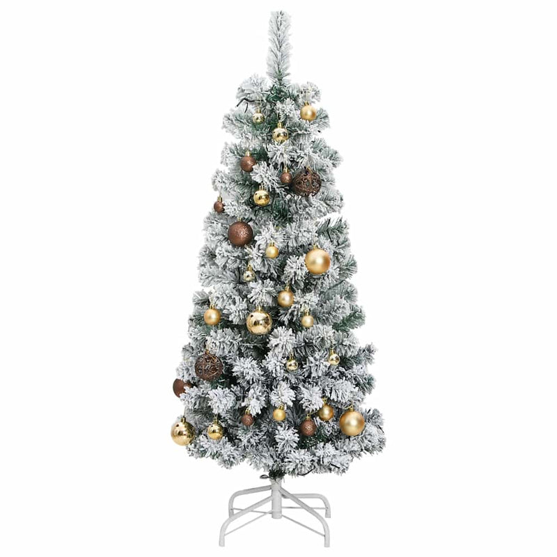 Kunstkerstboom Met Scharnieren 150 Led's En Kerstballen