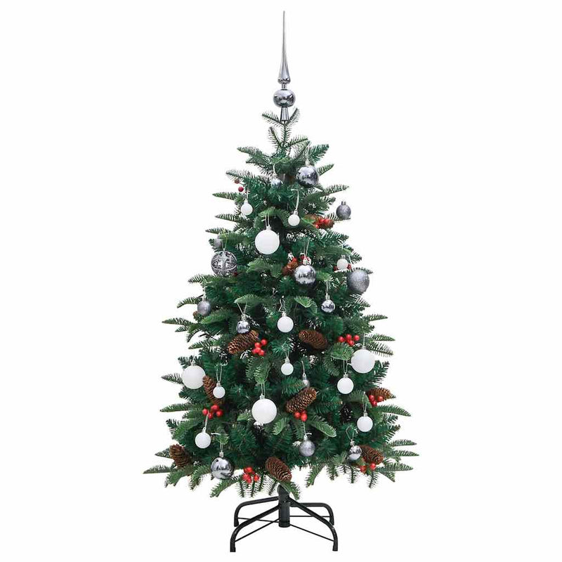 Kunstkerstboom Met Scharnieren 150 Led's En Kerstballen 120 Cm