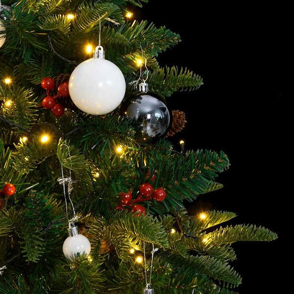 Kunstkerstboom Met Scharnieren 150 Led's En Kerstballen