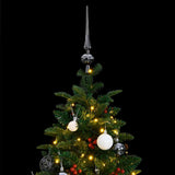Kunstkerstboom Met Scharnieren 150 Led's En Kerstballen