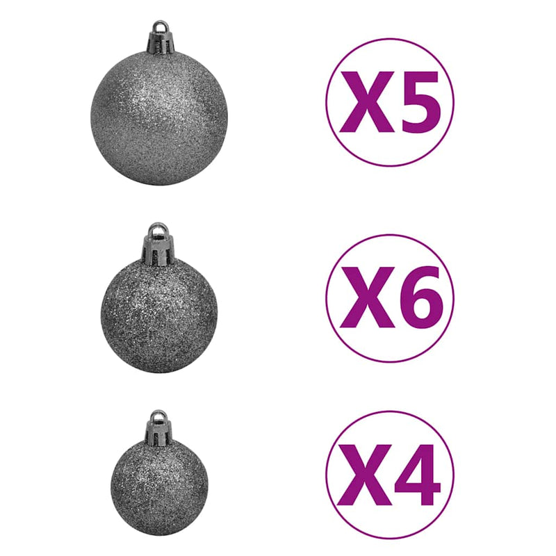 Kunstkerstboom Met Scharnieren 150 Led's En Kerstballen