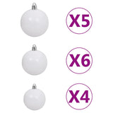 Kunstkerstboom Met Scharnieren 150 Led's En Kerstballen