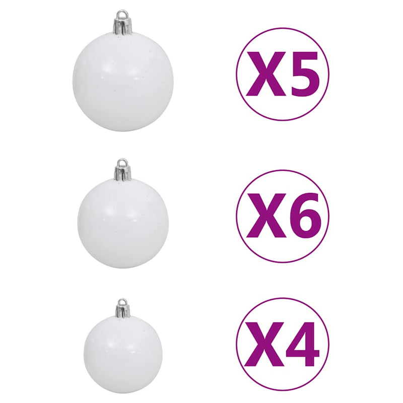 Kunstkerstboom Met Scharnieren 150 Led's En Kerstballen