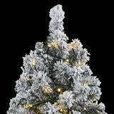 Kunstkerstboom Met Scharnieren 300 Led's En Sneeuw