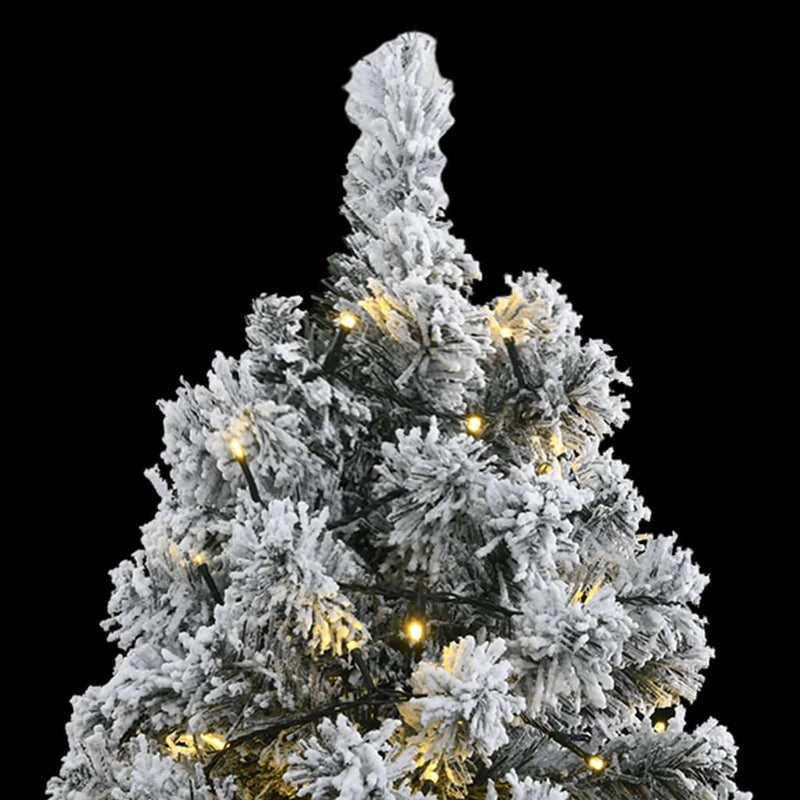 Kunstkerstboom Met Scharnieren 300 Led's En Sneeuw