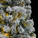 Kunstkerstboom Met Scharnieren 300 Led's En Sneeuw