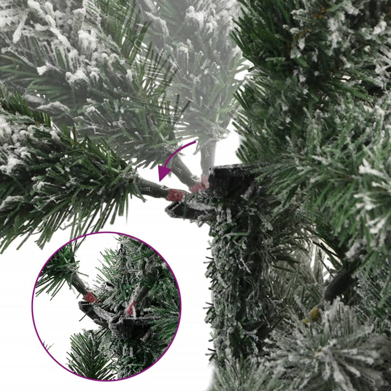 Kunstkerstboom Met Scharnieren 300 Led's En Sneeuw