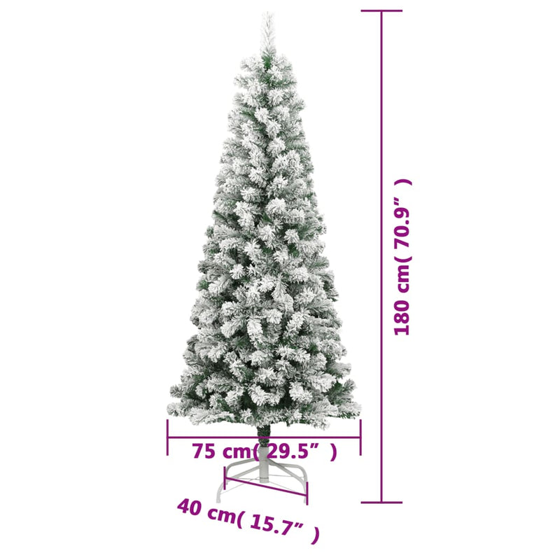 Kunstkerstboom Met Scharnieren 300 Led's En Sneeuw