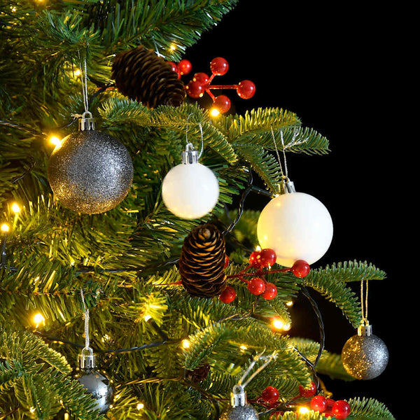 Kunstkerstboom Met Scharnieren 300 Led's En Kerstballen 210 Cm
